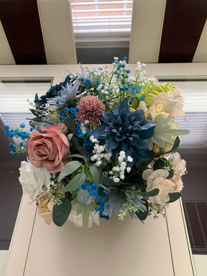 DUSTY ROSE AND BLUE 18”