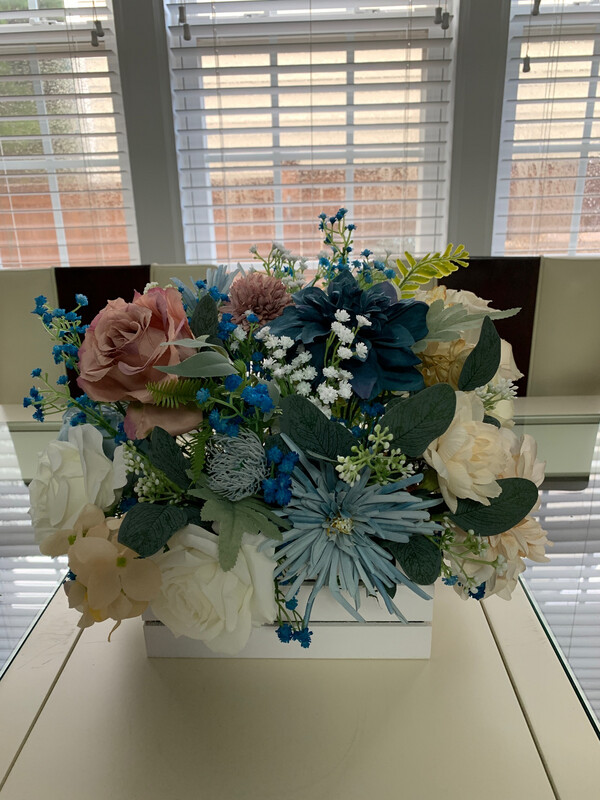 DUSTY ROSE AND BLUE 18”