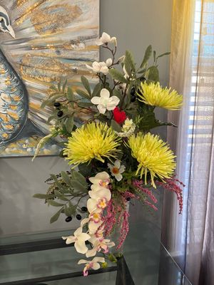 YELLOW BLOOMS AND ORCHIDS
