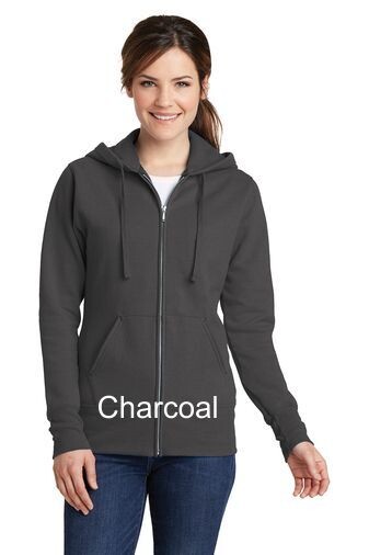 Ladies Fleece Full-Zip Hooded Sweatshirt - Charcoal Ladies Fleece Full-Zip Hooded Sweatshirt - Charcoal