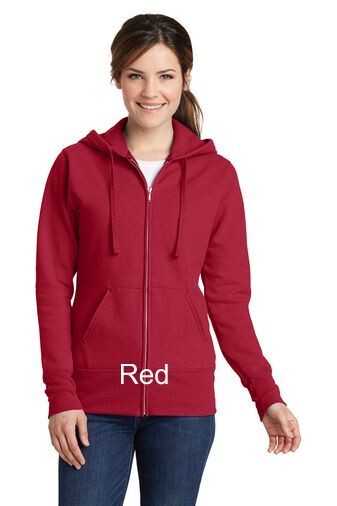 Ladies Fleece Full-Zip Hooded Sweatshirt - Red Ladies Fleece Full-Zip Hooded Sweatshirt - Red