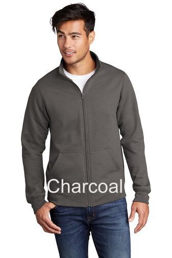 Men's Fleece Full-Zip Cadet Sweatshirt - Charcoal Men's Fleece Full-Zip Cadet Sweatshirt - Charcoal