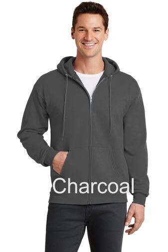 Men's Fleece Full-Zip Hooded Sweatshirt - Charcoal Men's Fleece Full-Zip Hooded Sweatshirt - Charcoal