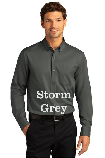 Men's  Long Sleeve SuperPro React™Twill Shirt - Storm Grey