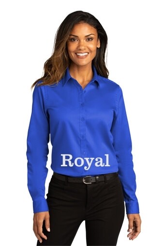 Ladies Long Sleeve SuperPro React™Twill Shirt - Royal Blue Ladies Long Sleeve SuperPro React™Twill Shirt - Royal Blue