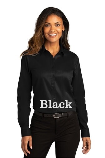 Ladies Long Sleeve SuperPro React™Twill Shirt - Black Ladies Long Sleeve SuperPro React™Twill Shirt - Black