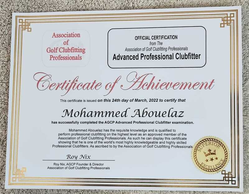 AGCP Advanced Clubfitter Exam