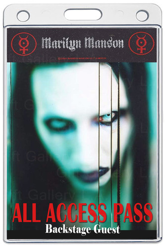 MARILYN MANSON ALL ACCESS LAMINATED PASS V.I.P.