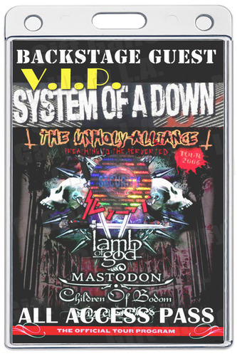 SYSTEM OF A DOWN ALL ACCESS LAMINATED PASS