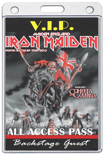 IRON MAIDEN COHEED &amp; CABRIA ALL ACCESS LAMINATED PASS