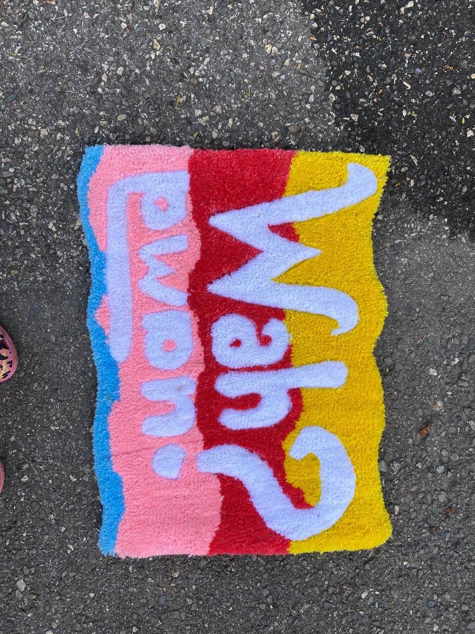 &quot;Wah Gwan?&quot; Rug - 17&quot; x  20&quot;