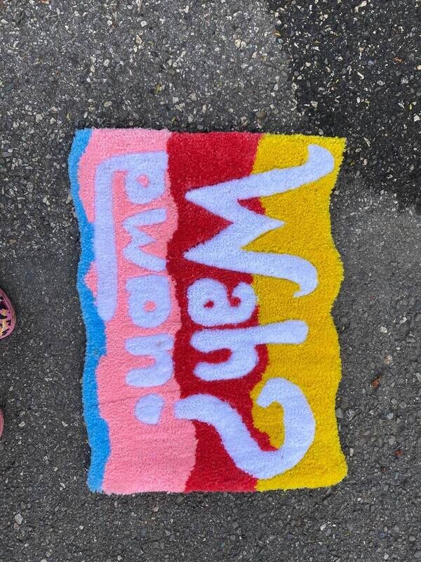 &quot;Wah Gwan?&quot; Rug - 17&quot; x  20&quot;