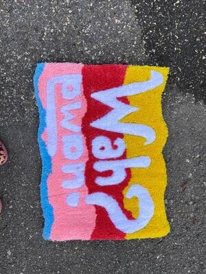 &quot;Wah Gwan?&quot; Rug - 17&quot; x  20&quot;