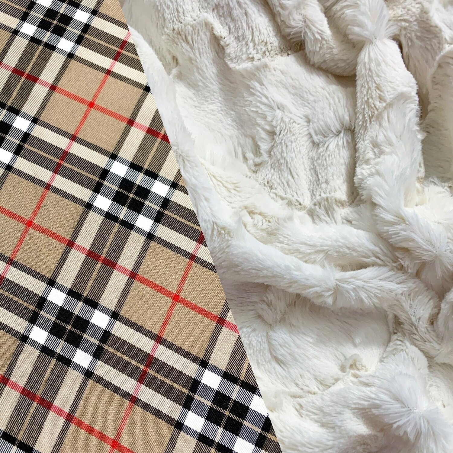 Decke - Scottland, Kuschelstoff: Creme
