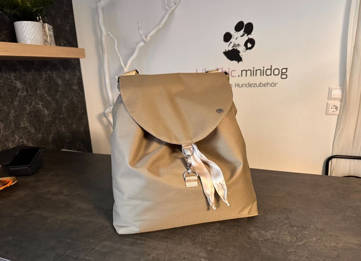 Bauchtasche taupe/ blätter