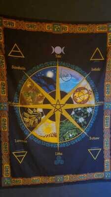 Wandbehang Jahreskreis Wicca