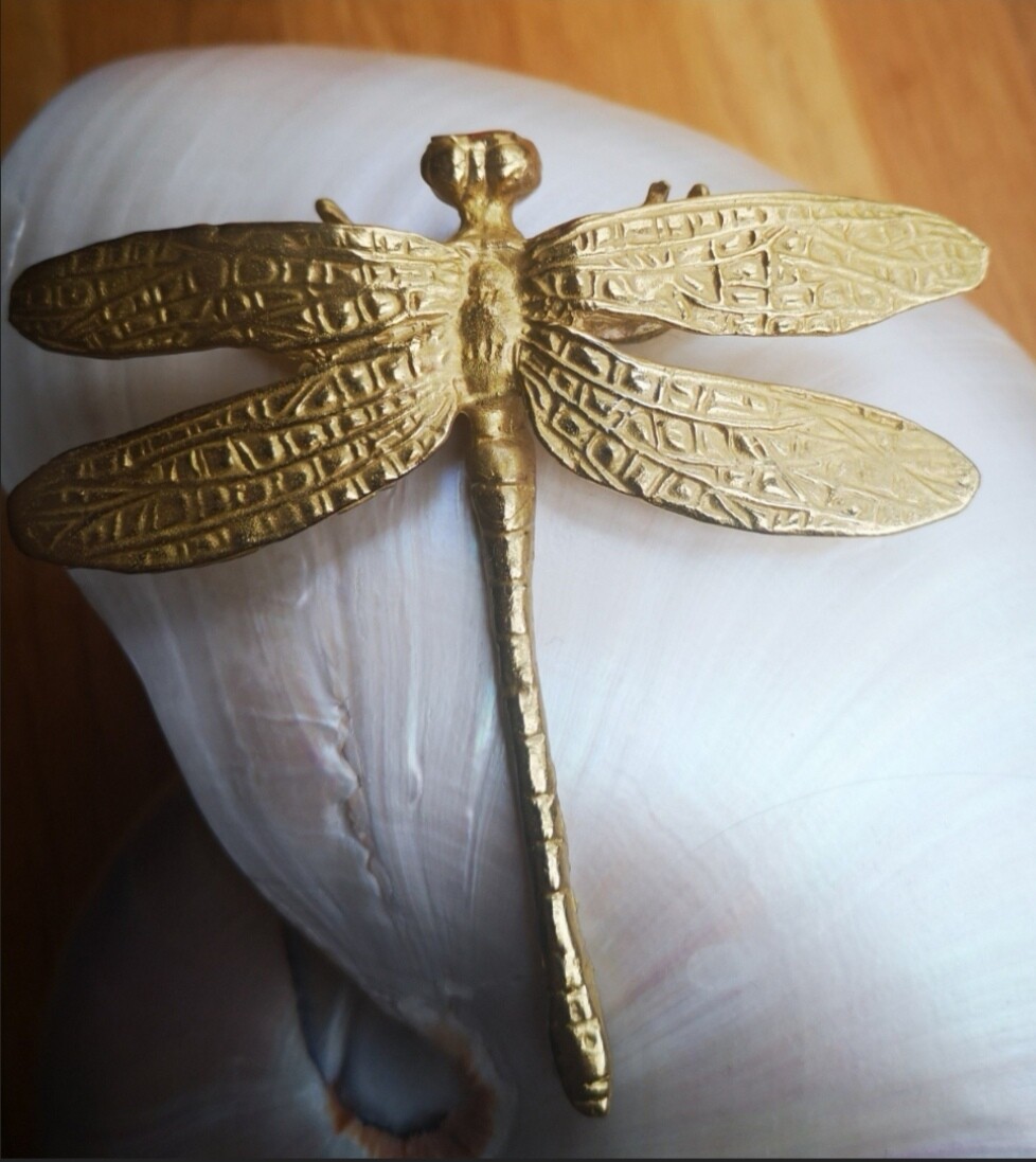 Gold Brass Dragonfly Cabinet Pull
