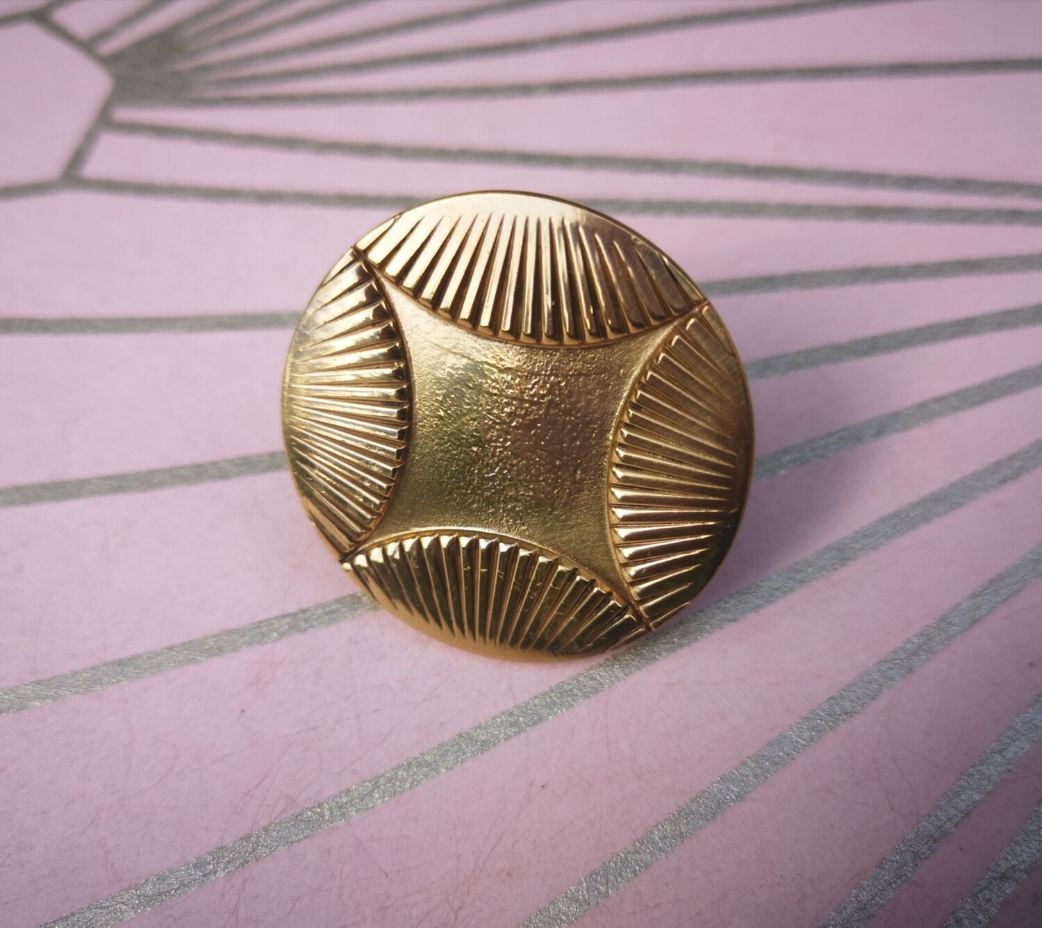 Round Gold geometric art deco design Cabinet Pull