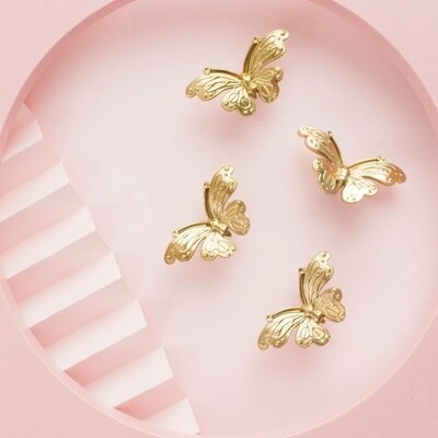 Small gold brass butterfly Cabinet Pull