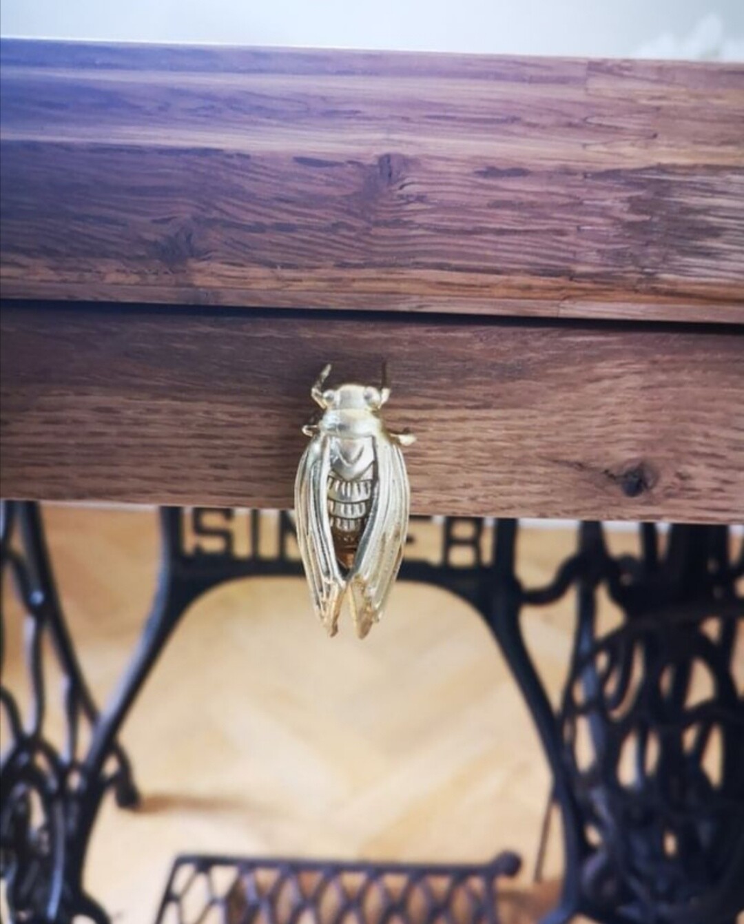 Gold brass Stag Beetle Bug Cabinet Pull