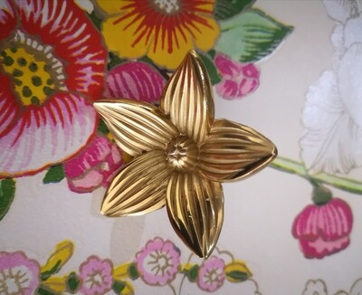 Gold brass jasmine flower cabinet handle 