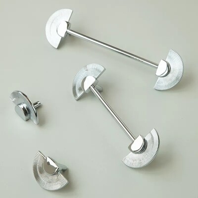 Shiny silver semi circle sun ray design bar handle