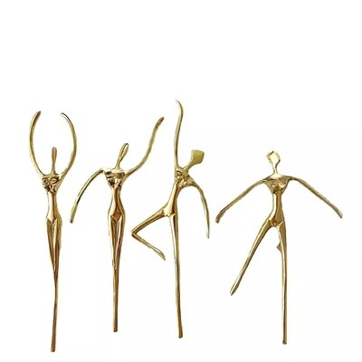 Gold brass dancing lady cabinet handle