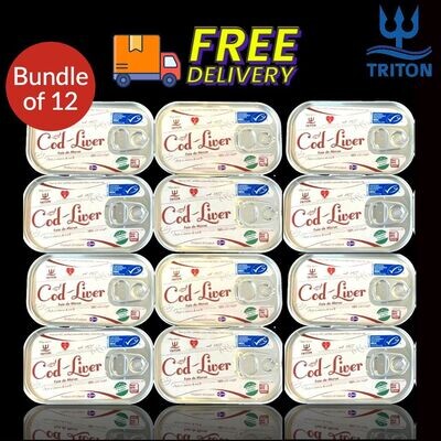 (Bundle of 12) Triton Icelandic Cod Liver (12 x 120g) Best Value!