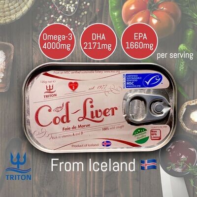 1x Triton Icelandic Cod Liver (120g)