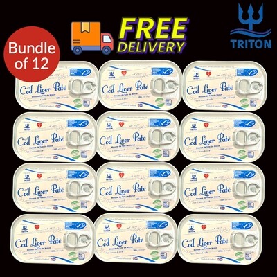 (Bundle of 12) Triton Icelandic Cod Liver Pate (12 x 125g) Best Value!