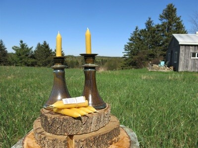 Shoresh: Pair of Beeswax Shabbat Candles