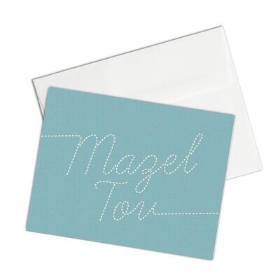 Mazel Tov (blue) card - Everyday Yiddish