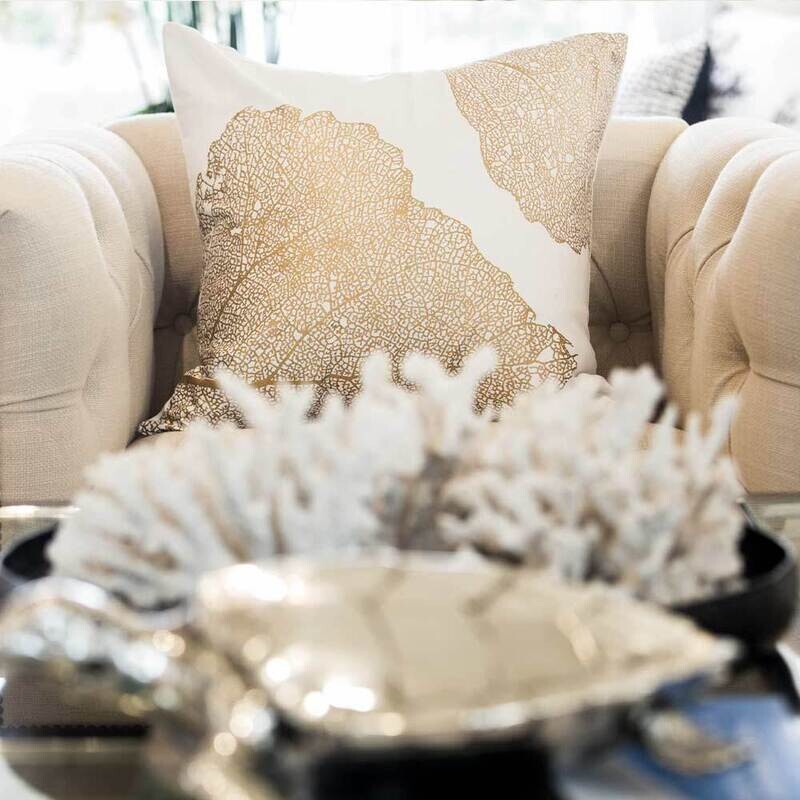 Bone Leaf White Lounge Cushion