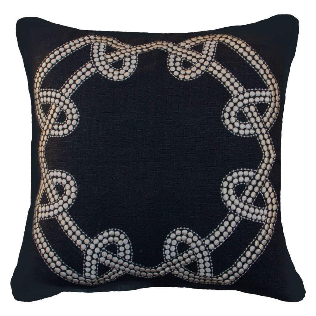 Dot Chain Knot Black Lounge Cushion 55 x 55cm