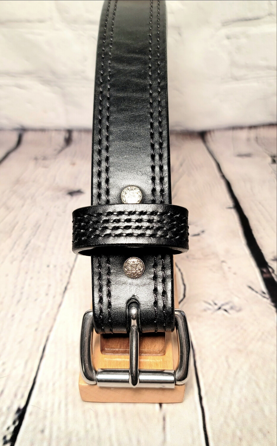 1 1/2” Double-stitched “Anything/Everything” Leather Belt