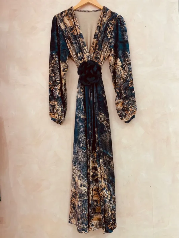 &#39;Velvet Rose&#39;  Dress in Blue