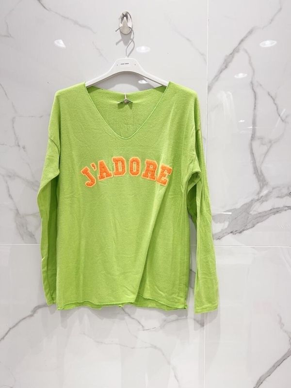 &#39;J&#39;Adore&#39; Fine Knit Slim Fit Top in Vibrant Green