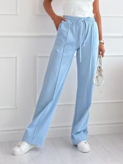 &#39;Luxe Leisure&#39; Wide Leg Jogger in Sky Blue