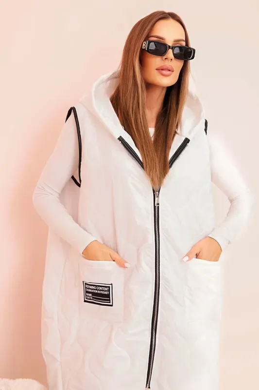 &#39;G Gillet&#39; Oversize Lightly Quilted Gillet in White