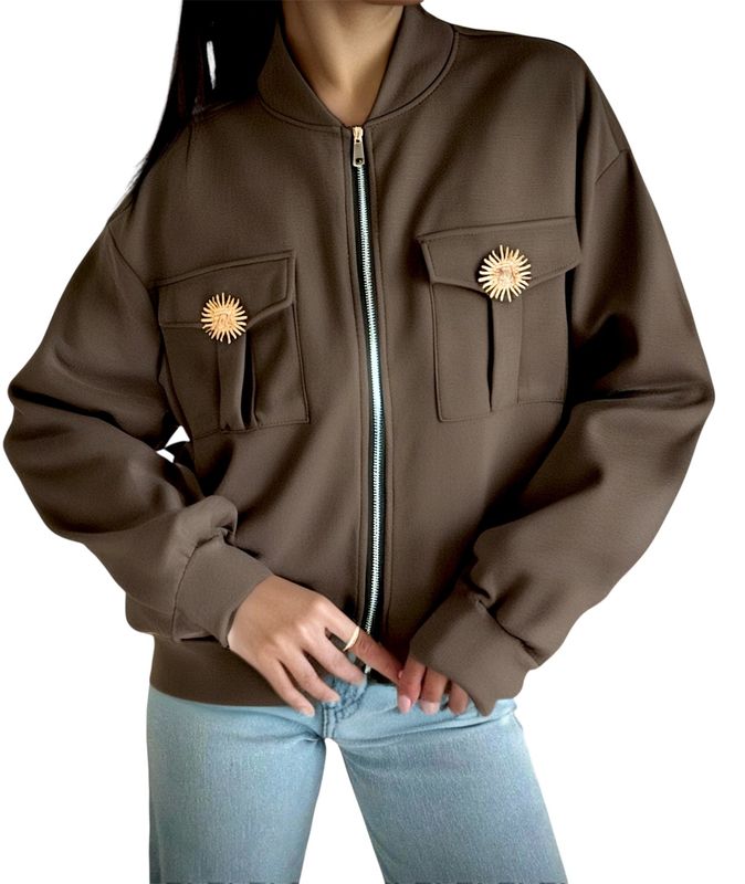 &#39;Bella Bomber&#39; in Chocolate Brown