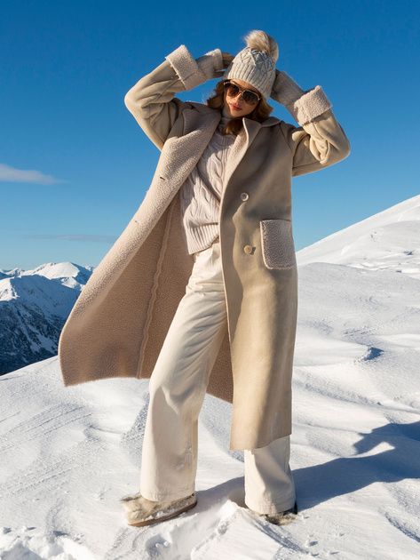 &#39;Winter Wish&#39; Sheepskin Effect Long Coat with Optional Belt