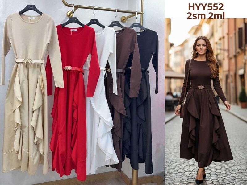 &#39;Sofia&#39; Belted Dress in Red