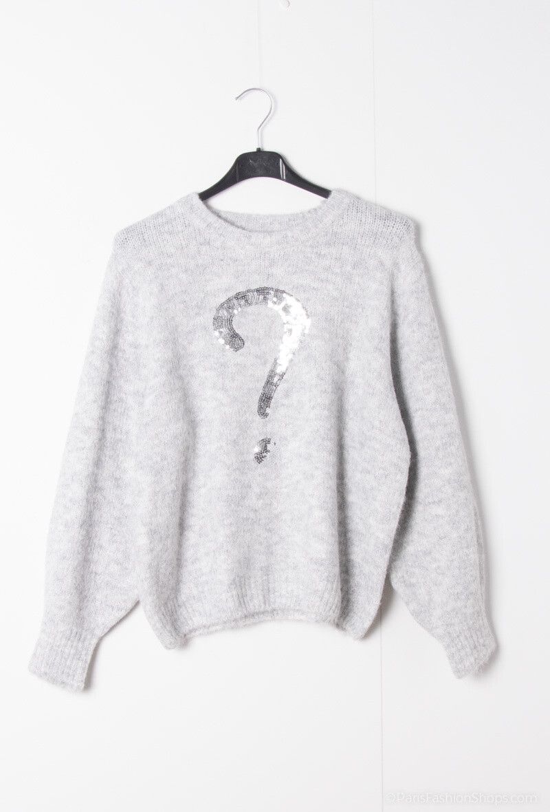 &#39;Enigma&#39; Sweater in Silver Grey