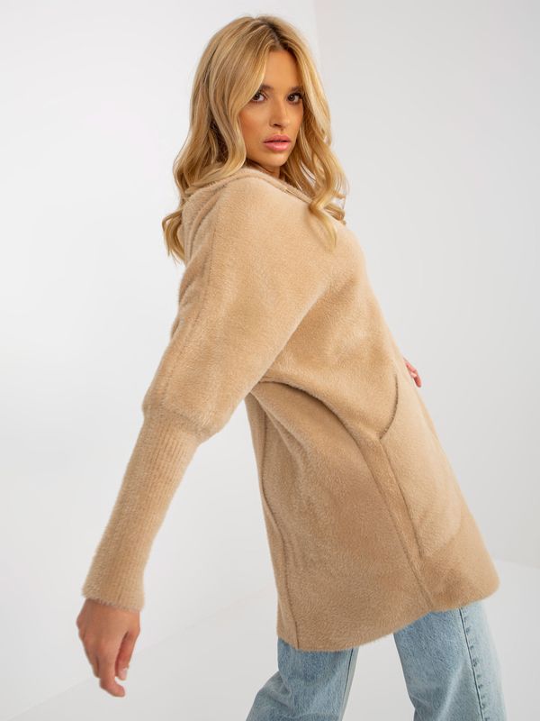 &#39;Luxe Alpaca&#39; Super Soft Coatigan in Camel Hooded