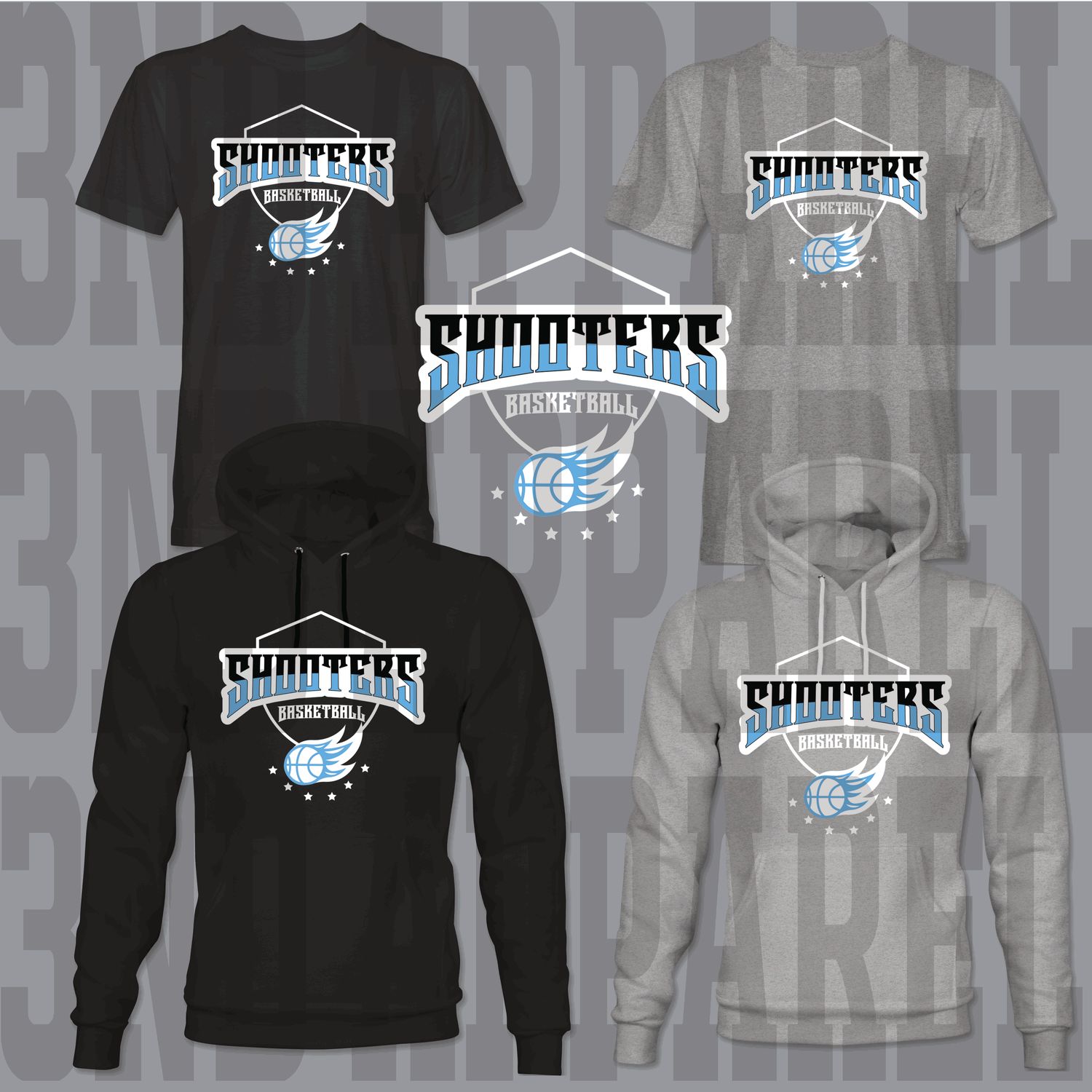 Lady Shooters Flame Design Hoodie and T-shirt