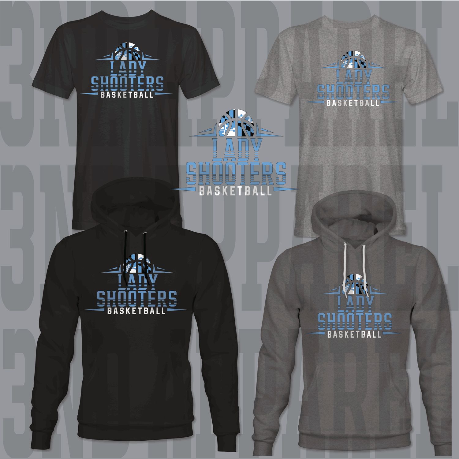 Lady Shooters Hooper Design Hoodie and T-shirt
