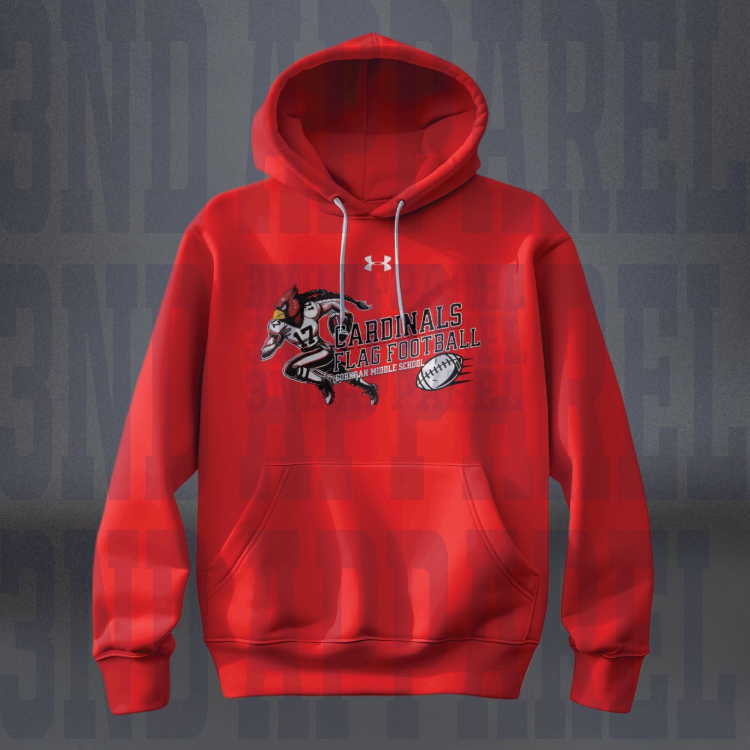 Corkran Cardinals Flag Football Sprint Red/Black UA Fleece Hoodie