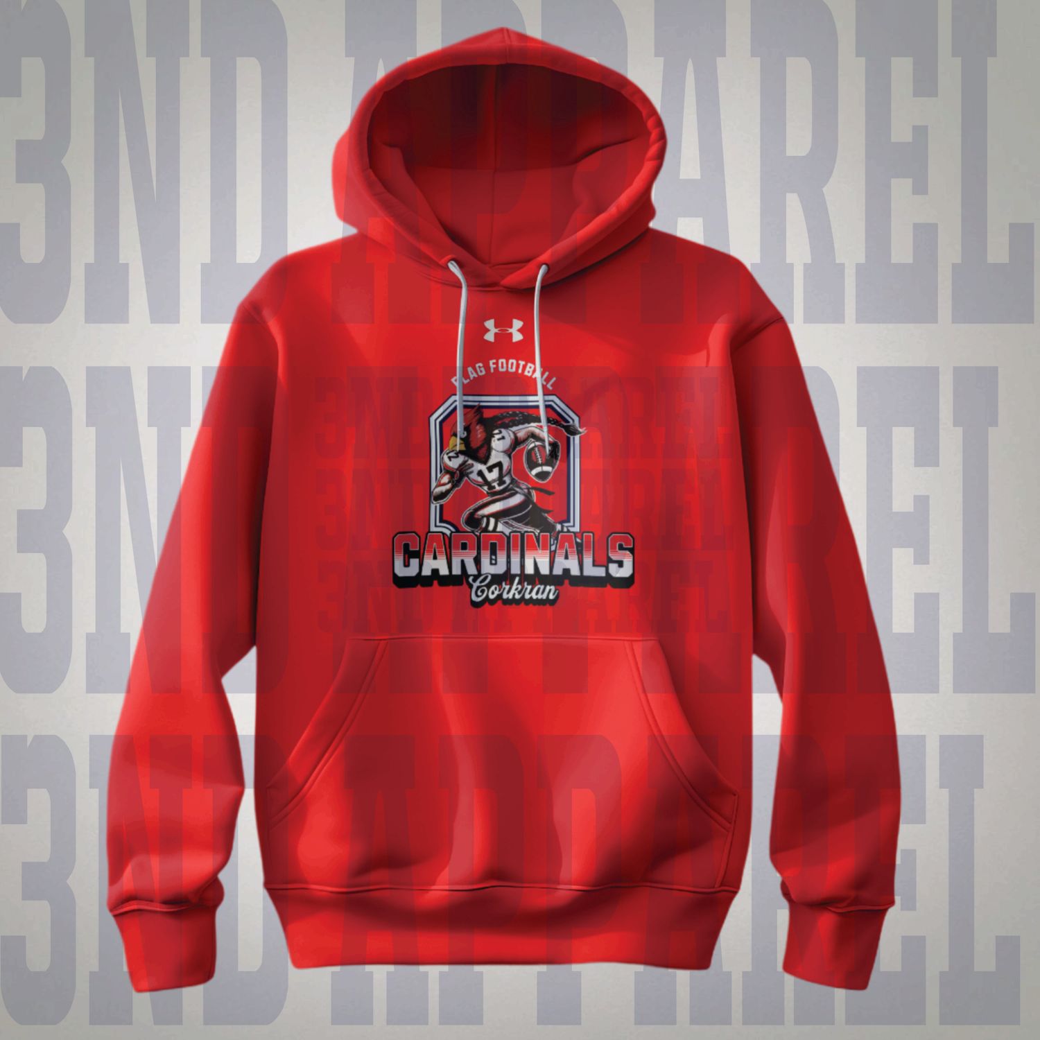 Corkran Cardinals Flag Football Red/Black UA Fleece Hoodie