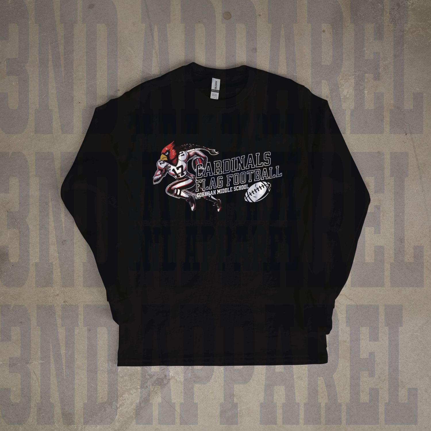 Corkran Cardinals Flag Football Sprint Black/Red Long Sleeve