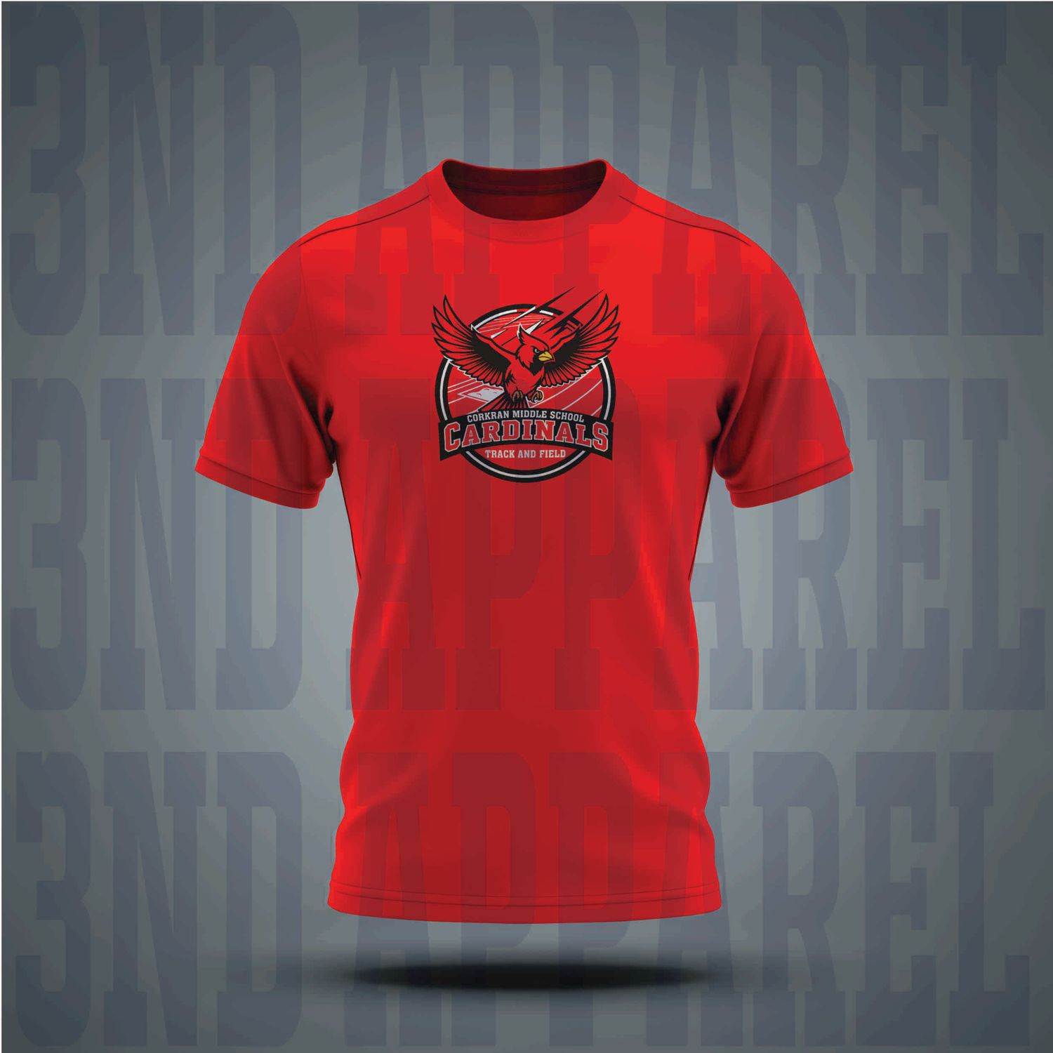 Corkran Cardinals Track and Field Adult Performance T-shirt